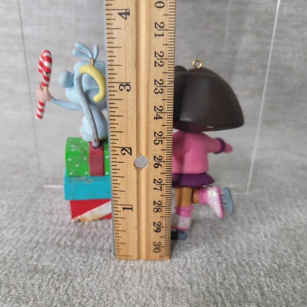 Vintage 2005 Dora the Explorer Boots Monkey Christmas Ornament Set Nickelodeon